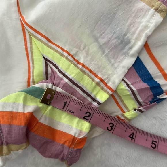 Lemlem H&M Womens High Waist Lightweight Breathable Linen Blend Stripe Shorts S - Picture 13 of 13